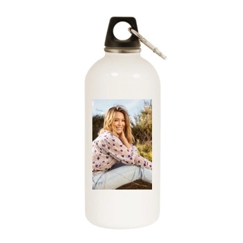 Hilary Duff White Water Bottle With Carabiner