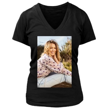 Hilary Duff Women's Deep V-Neck TShirt