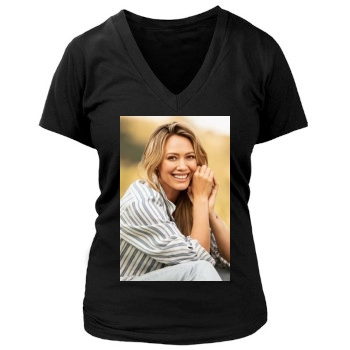 Hilary Duff Women's Deep V-Neck TShirt