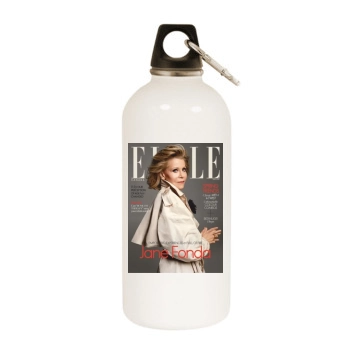 Jane Fonda White Water Bottle With Carabiner