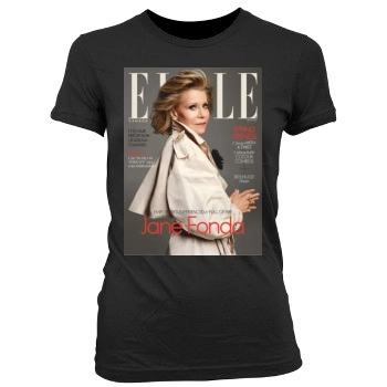 Jane Fonda Women's Junior Cut Crewneck T-Shirt