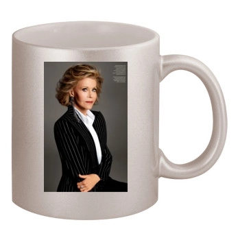 Jane Fonda 11oz Metallic Silver Mug