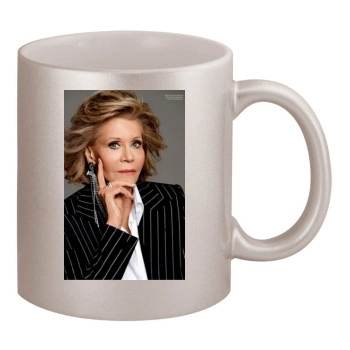 Jane Fonda 11oz Metallic Silver Mug