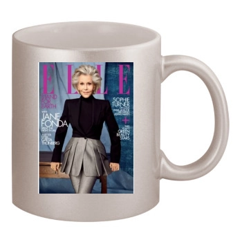 Jane Fonda 11oz Metallic Silver Mug