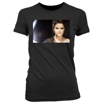 Selena Gomez Women's Junior Cut Crewneck T-Shirt