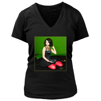 Selena Gomez Women's Deep V-Neck TShirt