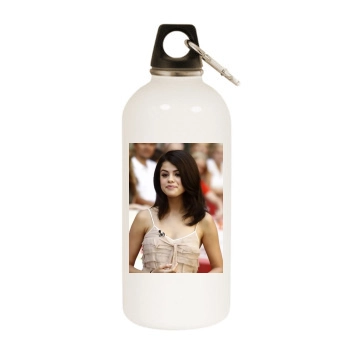 Selena Gomez White Water Bottle With Carabiner