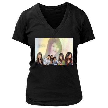 Selena Gomez Women's Deep V-Neck TShirt