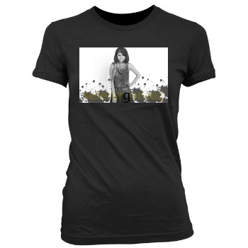 Selena Gomez Women's Junior Cut Crewneck T-Shirt