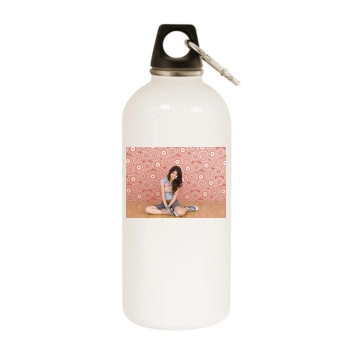 Selena Gomez White Water Bottle With Carabiner