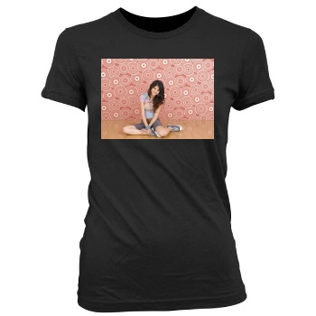 Selena Gomez Women's Junior Cut Crewneck T-Shirt