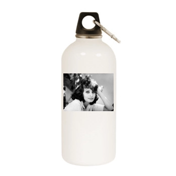 Sophia Loren White Water Bottle With Carabiner