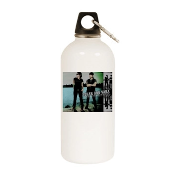 Tegan and Sara White Water Bottle With Carabiner