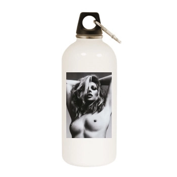 Adriana Lima White Water Bottle With Carabiner