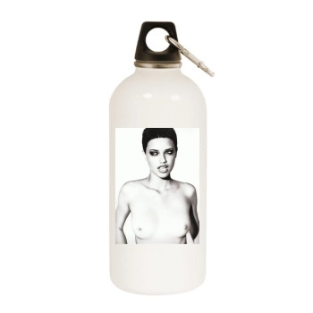 Adriana Lima White Water Bottle With Carabiner