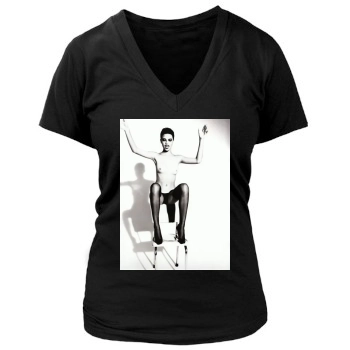 Adriana Lima Women's Deep V-Neck TShirt