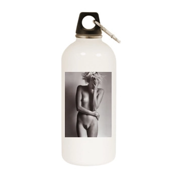 Agyness Deyn White Water Bottle With Carabiner