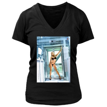 Alizee Poulicek Women's Deep V-Neck TShirt