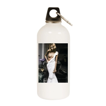 Anja Rubik White Water Bottle With Carabiner