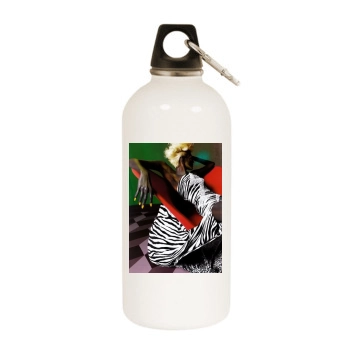 Anja Rubik White Water Bottle With Carabiner