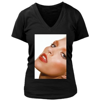 Anja Rubik Women's Deep V-Neck TShirt