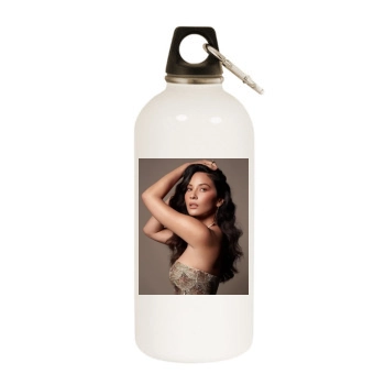 Olivia Munn White Water Bottle With Carabiner