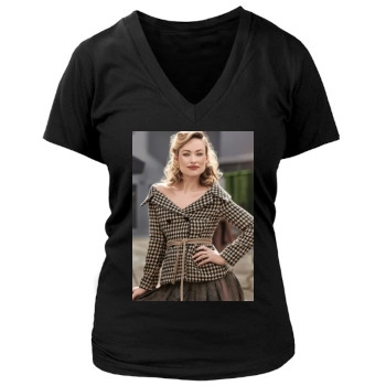 Olivia Wilde Women's Deep V-Neck TShirt