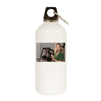 Olivia Wilde White Water Bottle With Carabiner