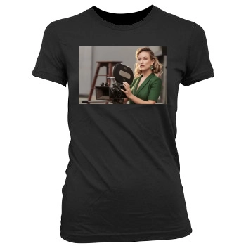 Olivia Wilde Women's Junior Cut Crewneck T-Shirt