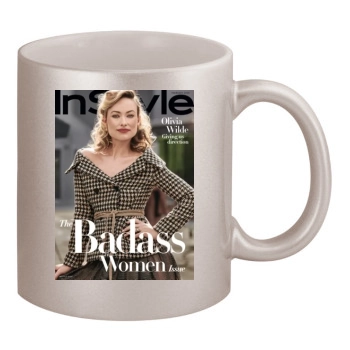 Olivia Wilde 11oz Metallic Silver Mug