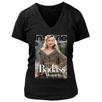 Olivia Wilde Women's Deep V-Neck TShirt