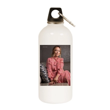 Olivia Wilde White Water Bottle With Carabiner