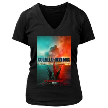 Godzilla vs. Kong (2021) Women's Deep V-Neck TShirt