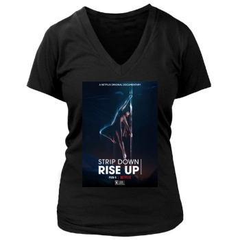 Strip Down, Rise Up (2021) Women's Deep V-Neck TShirt