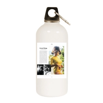 Gwen Wong White Water Bottle With Carabiner