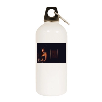 Gwen Wong White Water Bottle With Carabiner