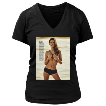 Alessandra Ambrosio Women's Deep V-Neck TShirt