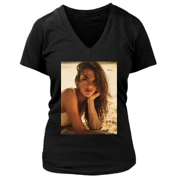 Alessandra Ambrosio Women's Deep V-Neck TShirt