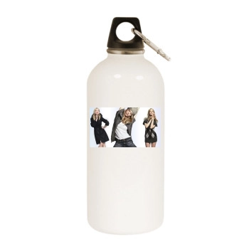 Heike Makatsch White Water Bottle With Carabiner