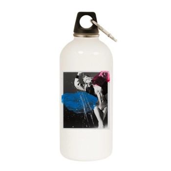 Anja Rubik White Water Bottle With Carabiner