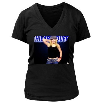 Hilary Duff Women's Deep V-Neck TShirt