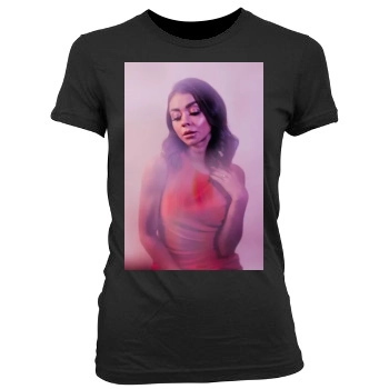 Sarah Hyland Women's Junior Cut Crewneck T-Shirt