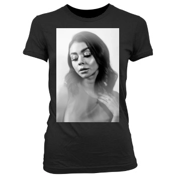 Sarah Hyland Women's Junior Cut Crewneck T-Shirt