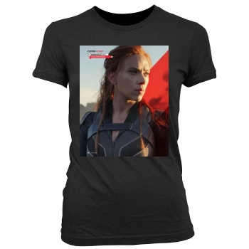 Scarlett Johansson Women's Junior Cut Crewneck T-Shirt