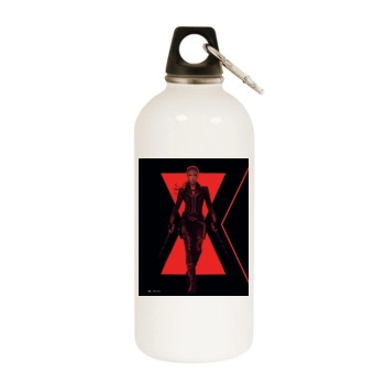 Scarlett Johansson White Water Bottle With Carabiner