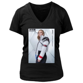 Scarlett Johansson Women's Deep V-Neck TShirt