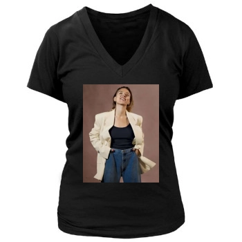 Scarlett Johansson Women's Deep V-Neck TShirt