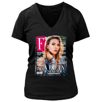 Scarlett Johansson Women's Deep V-Neck TShirt