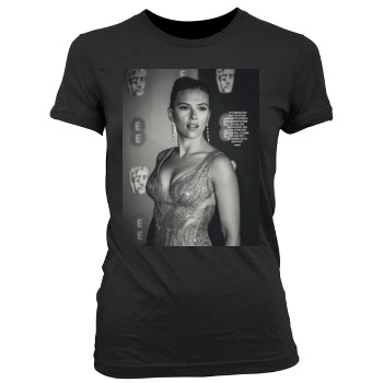 Scarlett Johansson Women's Junior Cut Crewneck T-Shirt