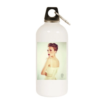 Scarlett Johansson White Water Bottle With Carabiner